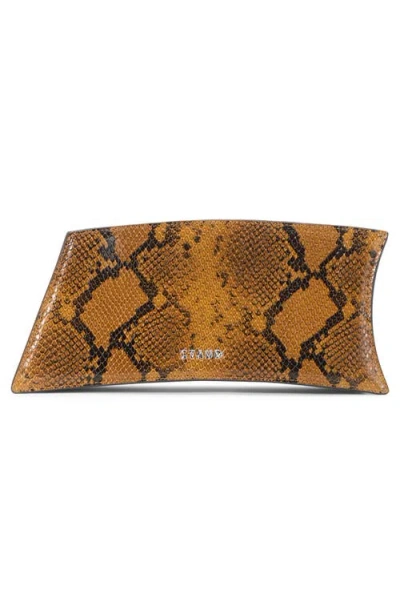 Staud Coco Python-embossed Leather Shoulder Bag In Brown