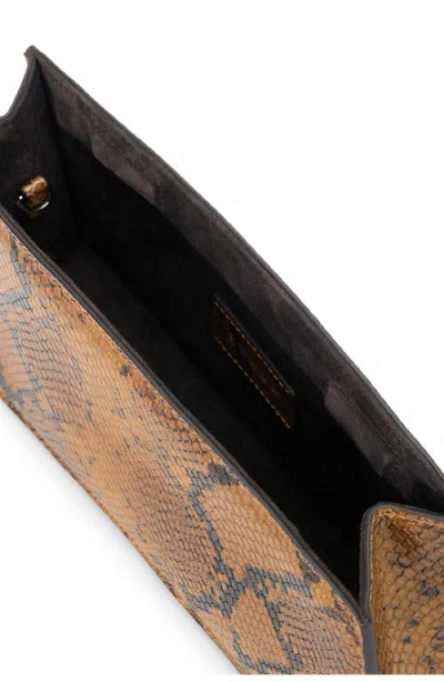 Staud Coco Python-embossed Leather Shoulder Bag In Brown