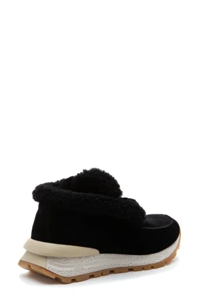 275 Central Quinn Genuine Shearling Lined Sneaker Boot In Black