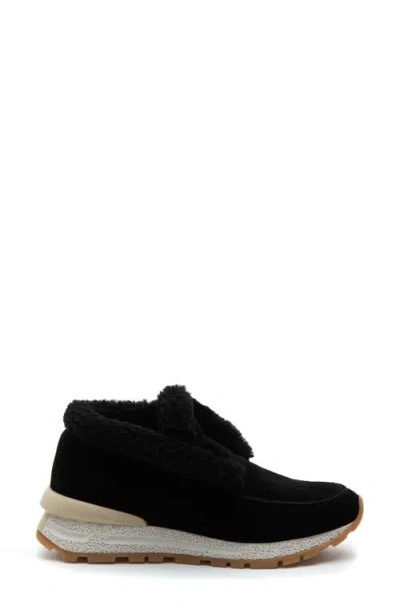 275 Central Quinn Genuine Shearling Lined Sneaker Boot In Black