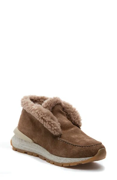 275 Central Quinn Genuine Shearling Lined Sneaker Boot In Brown