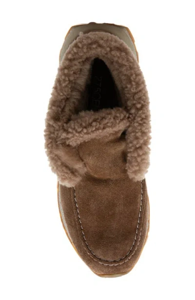 275 Central Quinn Genuine Shearling Lined Sneaker Boot In Brown