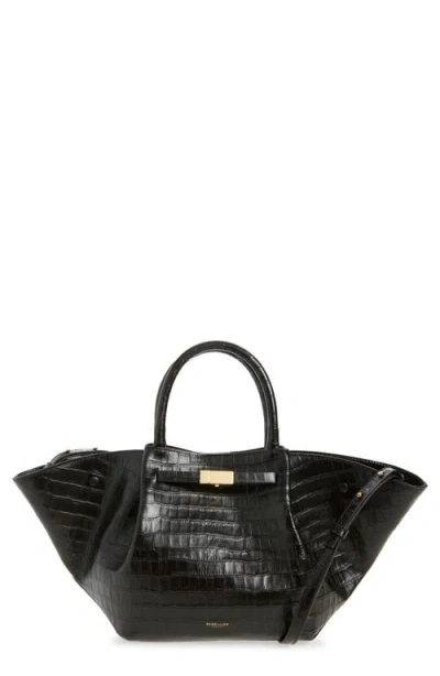 Demellier + Net Sustain New York Croc-effect Leather Tote In Green