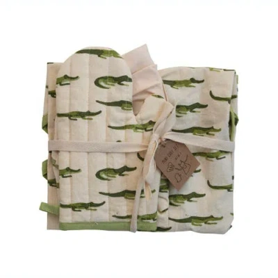 Storied Home Cotton Child Apron With Alligators In Multi