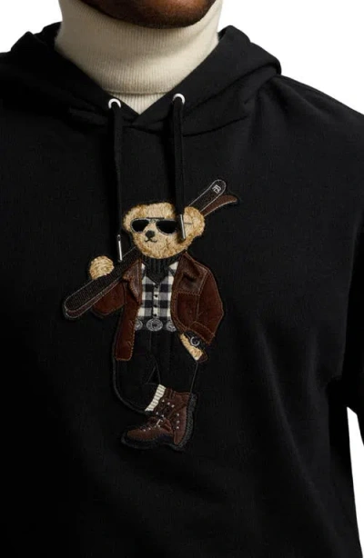 Ralph Lauren Polo Bear Cotton-cashmere Fleece Hoodie In Black