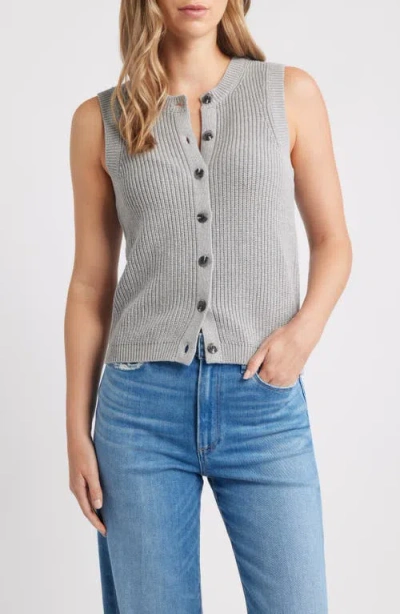 525 Scottie Crewneck Cotton Vest In Gray