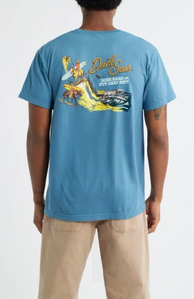 Dark Seas Ride Hard Graphic T-shirt In Blue