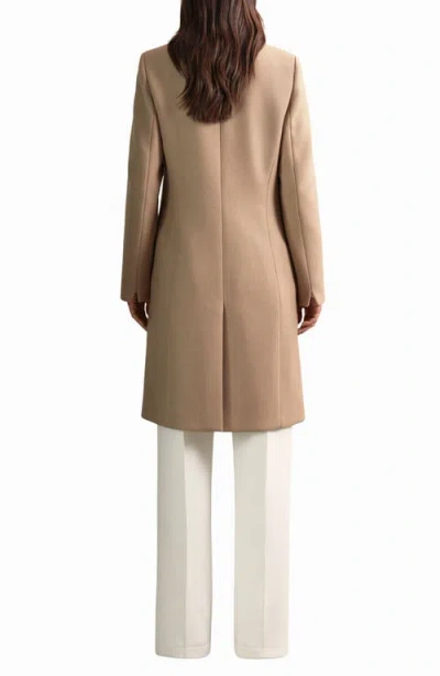 Reiss Wool Blend Mid Length Coat In Brown
