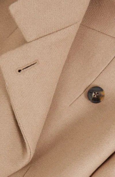 Reiss Wool Blend Mid Length Coat In Brown