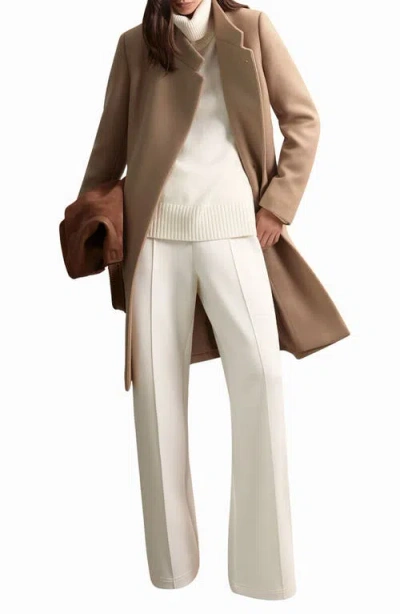 Reiss Wool Blend Mid Length Coat In Brown