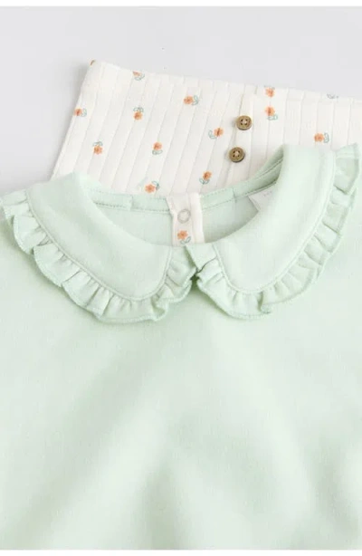 Next Frill Collar Sweater & Print Leggings Set In Green