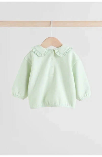 Next Frill Collar Sweater & Print Leggings Set In Green