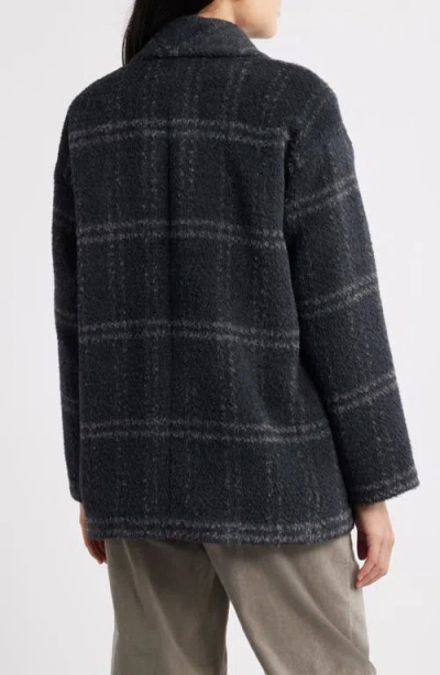 Eileen Fisher Shawl Collar Short Coat In Gray