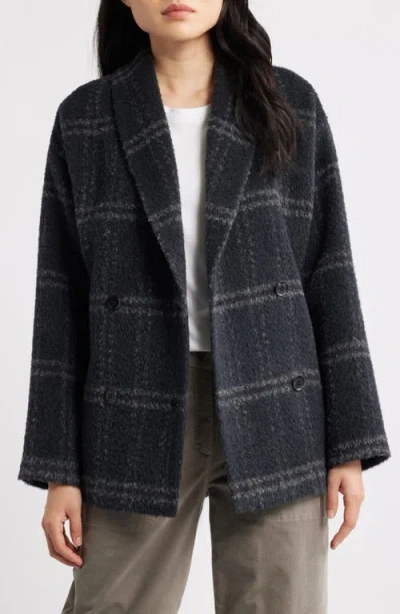 Eileen Fisher Shawl Collar Short Coat In Gray