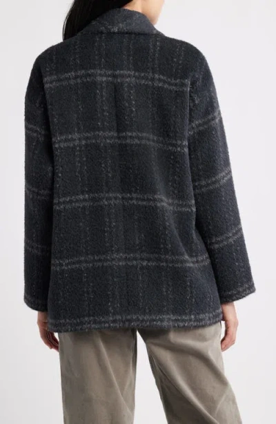 Eileen Fisher Shawl Collar Short Coat In Gray