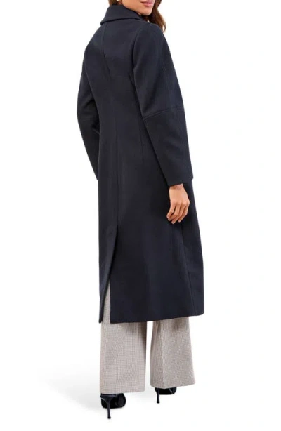Lipsy Button Longline Coat In Blue