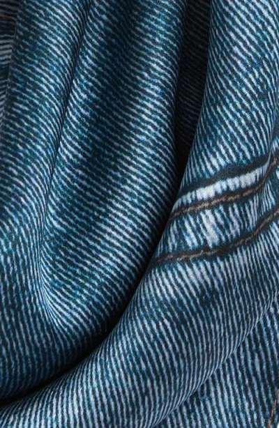 Rag & Bone Miramar Denim Print Silk Scarf In Blue