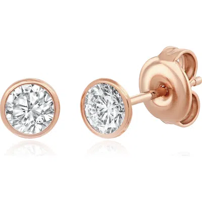 Crislu Small Cubic Zirconia Bezel Stud Earrings In Gold