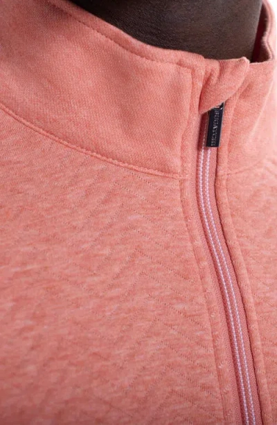 Bugatchi Chevron Quarter Zip Cotton Blend Pullover In Pink