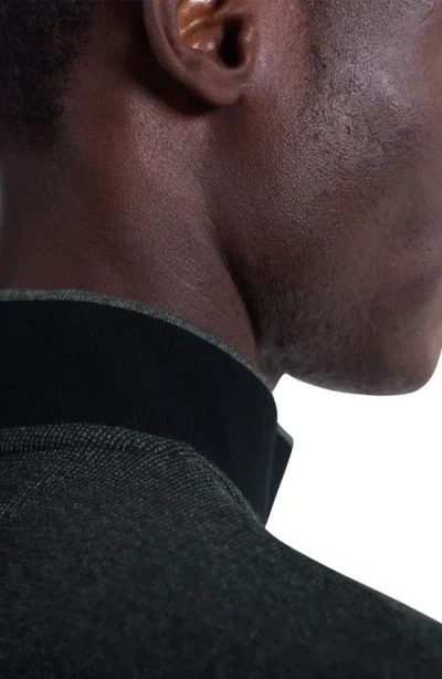 Bugatchi Quarter Zip Cotton Blend Piqué Pullover In Black