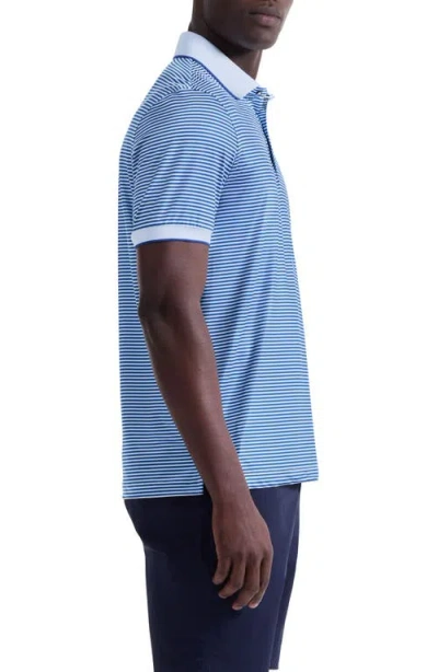 Bugatchi Three-button Performance Polo In Blue