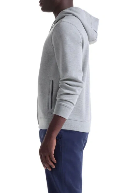 Bugatchi Piqué Zip-up Hoodie In Gray
