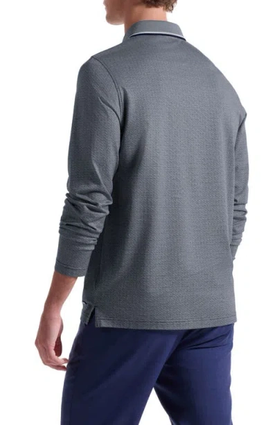 Bugatchi Mercerized Cotton Long Sleeve Polo In Blue