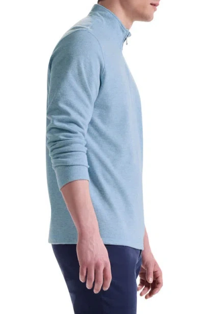 Bugatchi Houndstooth Patern Quarter Zip Top In Blue