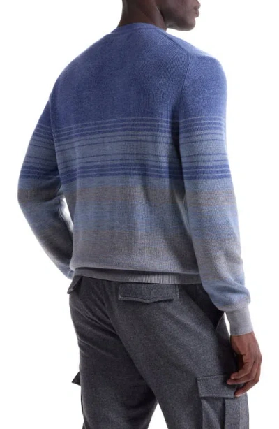 Bugatchi Gradient Stripe Merino Wool Sweater In Blue