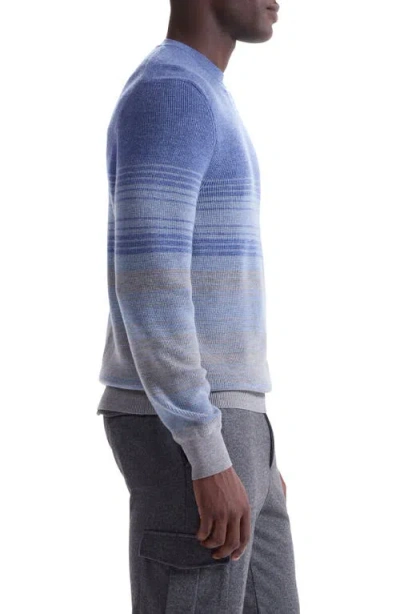 Bugatchi Gradient Stripe Merino Wool Sweater In Blue