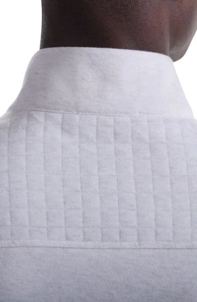 Bugatchi Waffle Quarter Zip Cotton Blend Pullover In Gray