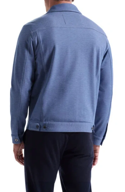 Bugatchi Knit Trucker Jacket In Blue
