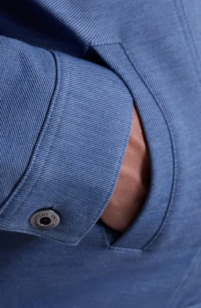 Bugatchi Knit Trucker Jacket In Blue