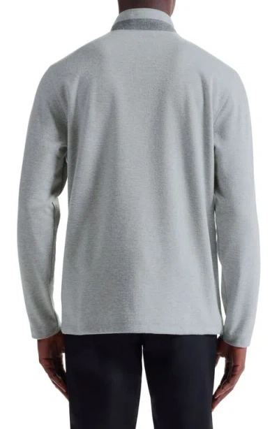 Bugatchi Houndstooth Patern Quarter Zip Top In Gray