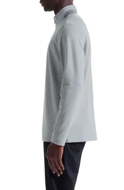 Bugatchi Houndstooth Patern Quarter Zip Top In Gray