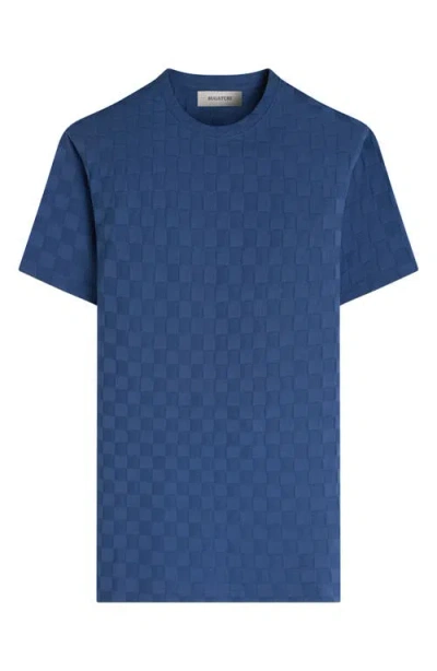 Bugatchi Geo Textured Cotton T-shirt In Blue