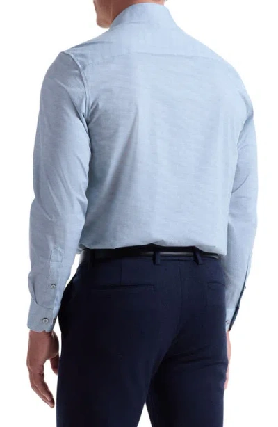 Bugatchi James Ooohcotton® Herringbone Button-up Shirt In Blue