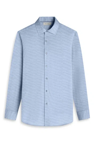 Bugatchi James Ooohcotton® Herringbone Button-up Shirt In Blue