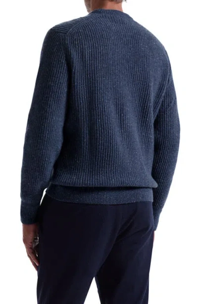 Bugatchi Cable Stitch Crewneck Wool Blend Sweater In Blue