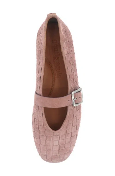 Gentle Souls Winifred Woven Mary Jane Flat In Pink