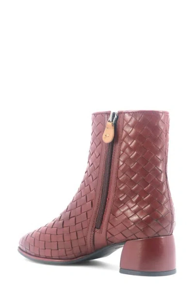 Gentle Souls Elodie Woven Bootie In Burgundy