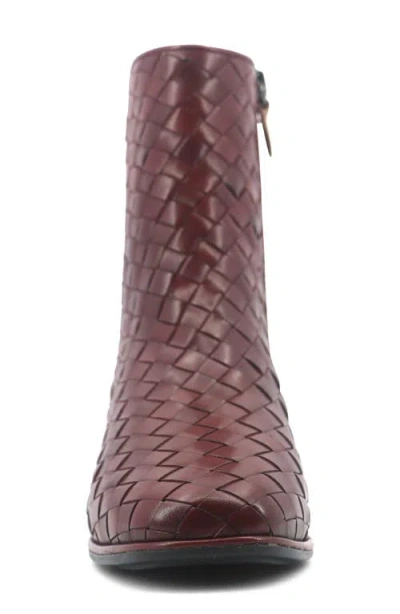 Gentle Souls Elodie Woven Bootie In Burgundy