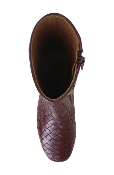 Gentle Souls Elodie Woven Bootie In Burgundy