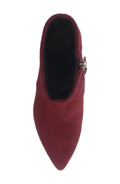 Gentle Souls Women's Gallway Pointy Toe Suede Booties In Burgundy