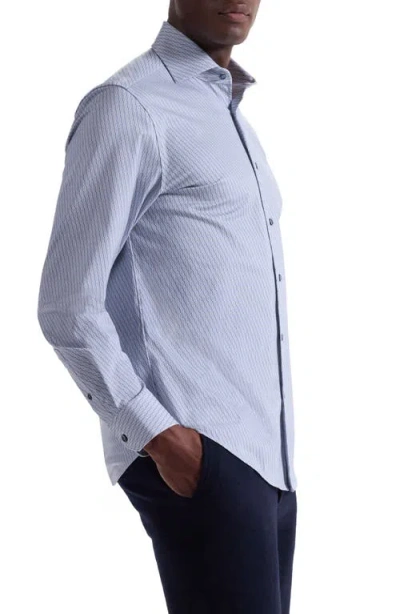 Bugatchi Devon Ooohcotton® Geo Print Button-up Shirt In Blue