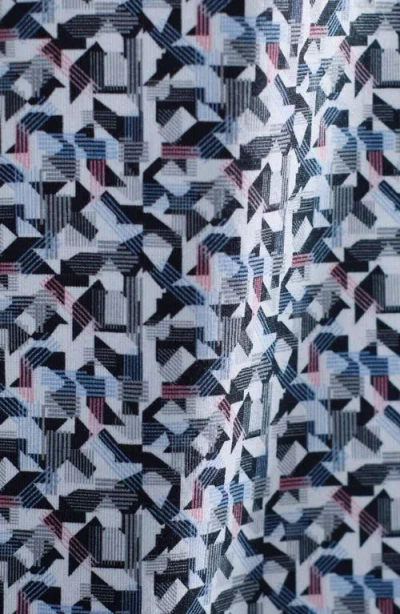 Bugatchi Vance Ooohcotton® Geo Print Polo In Gray