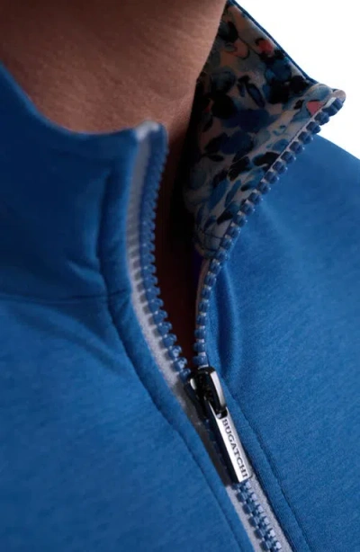 Bugatchi Quarter Zip Pullover In Blue