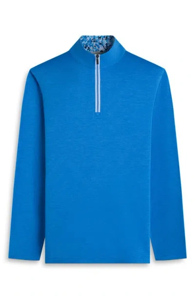 Bugatchi Quarter Zip Pullover In Blue