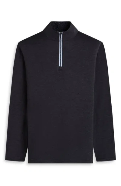 Bugatchi Quarter Zip Pullover In Black