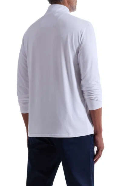 Bugatchi Solid Quarter Zip Pullover In White